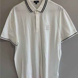 Men’s Express White Polo with Black Accents size L NWOT